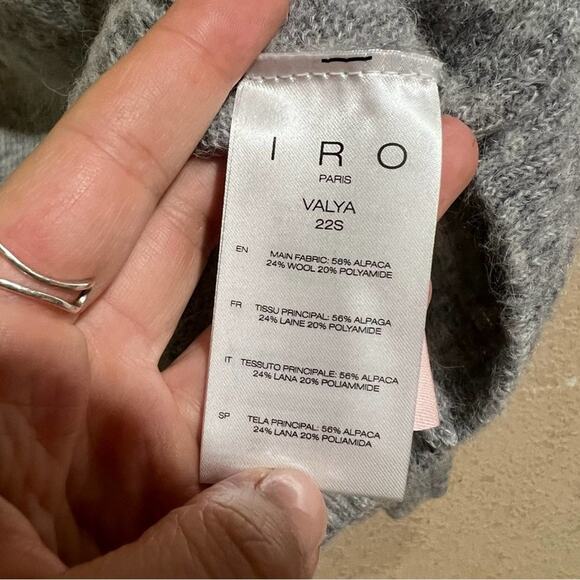 IRO Valya Gray Ombre Ruffle Oversized Crewneck Sweater medium - Picture 8 of 9